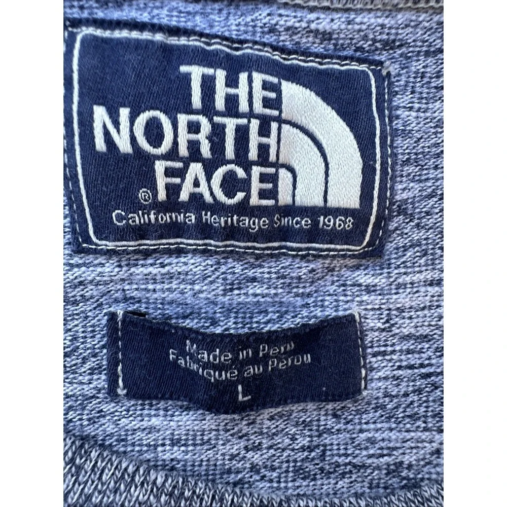 Vintage The North Face Pullover Size L Sweatshirt Heavy Cotton Blue Long Sleeved